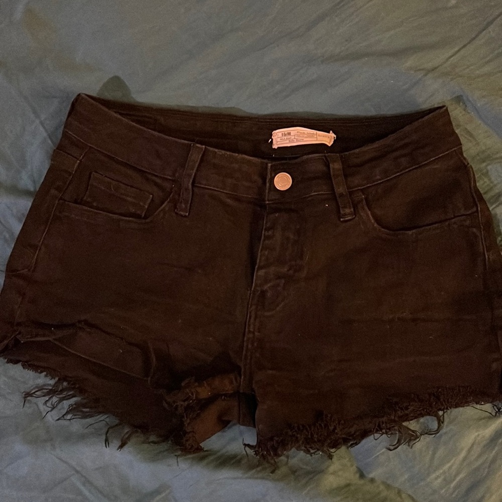 Black jean shorts